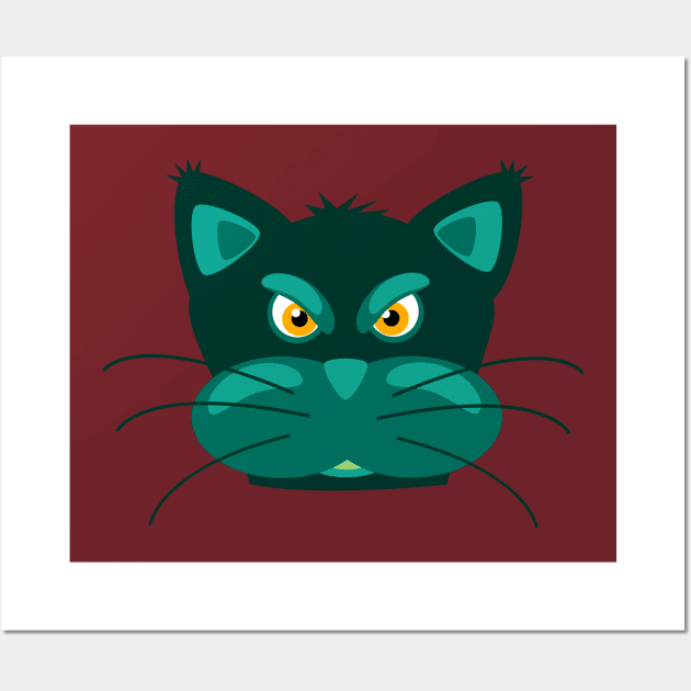 angry cat Wall Art by Amadej